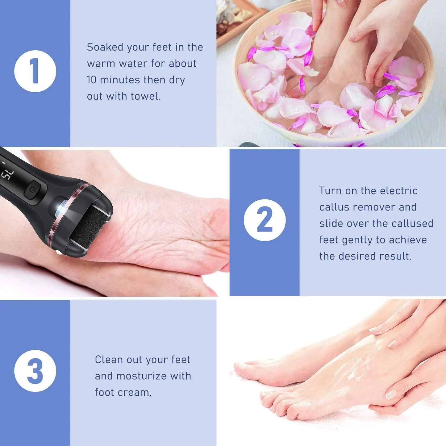 Electric therapy foot filing set