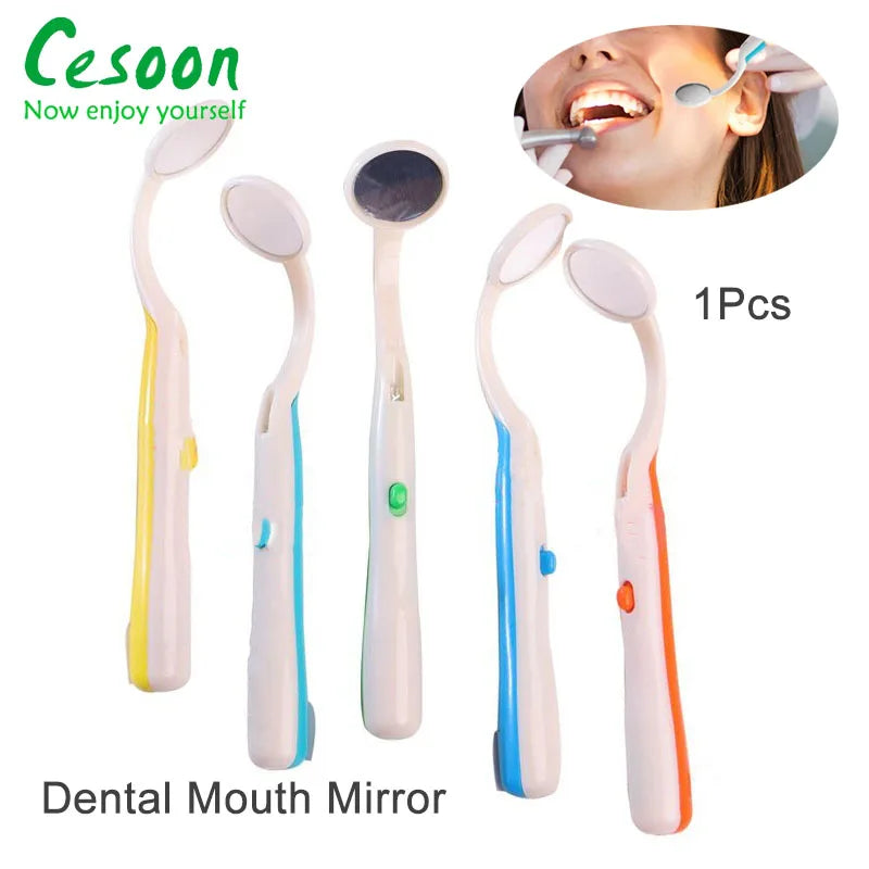 Dental mirror with light