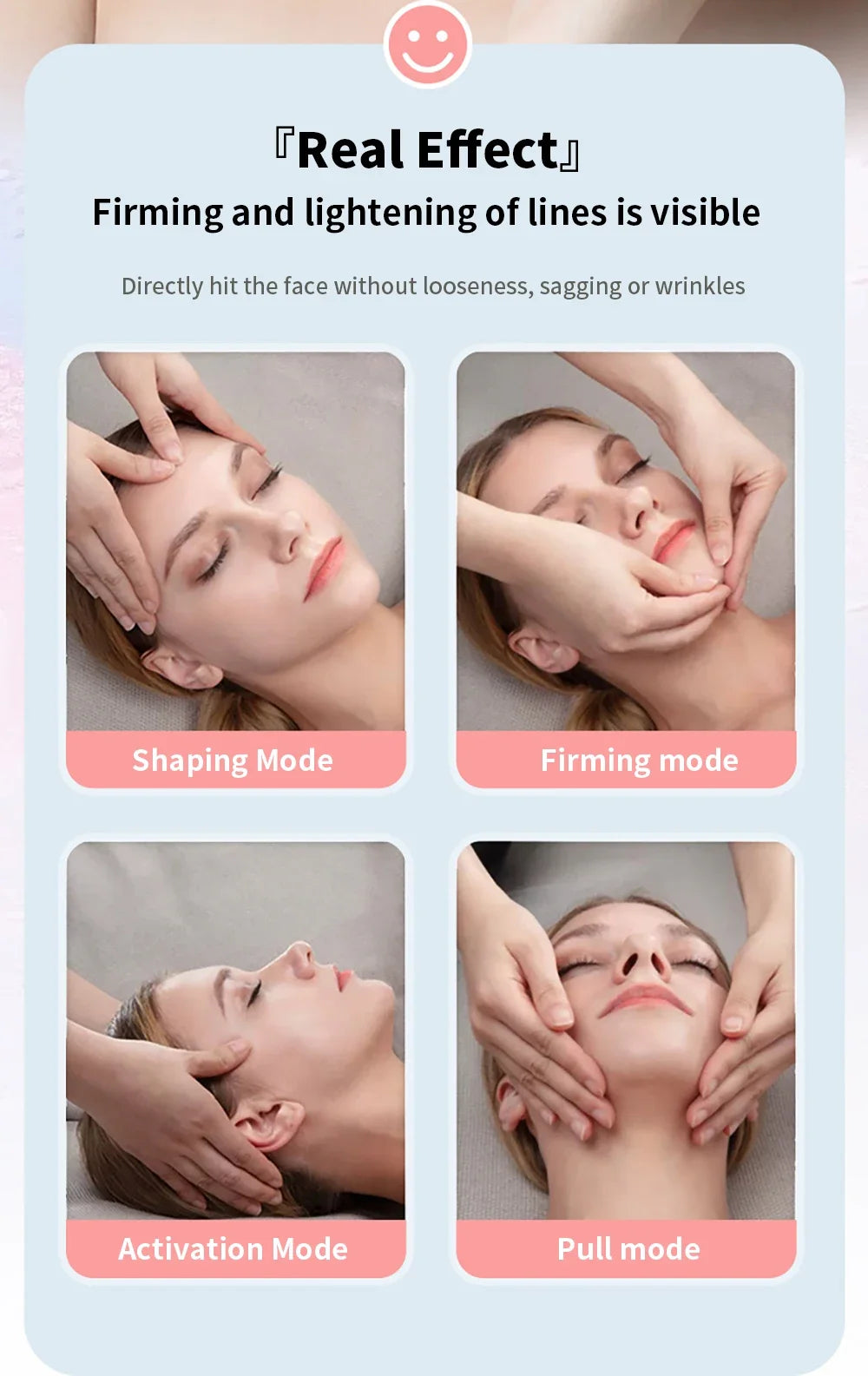 Microcurrent face lifting device with 3 extra modes