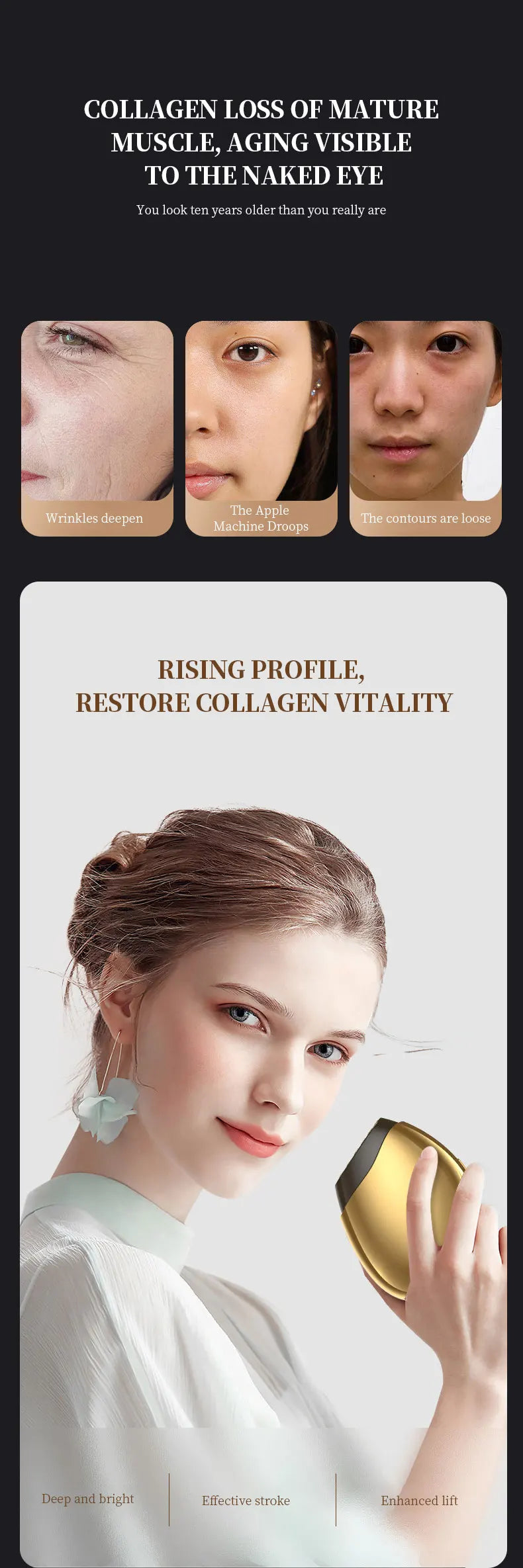 Smart red light therapy collagen booster face tool