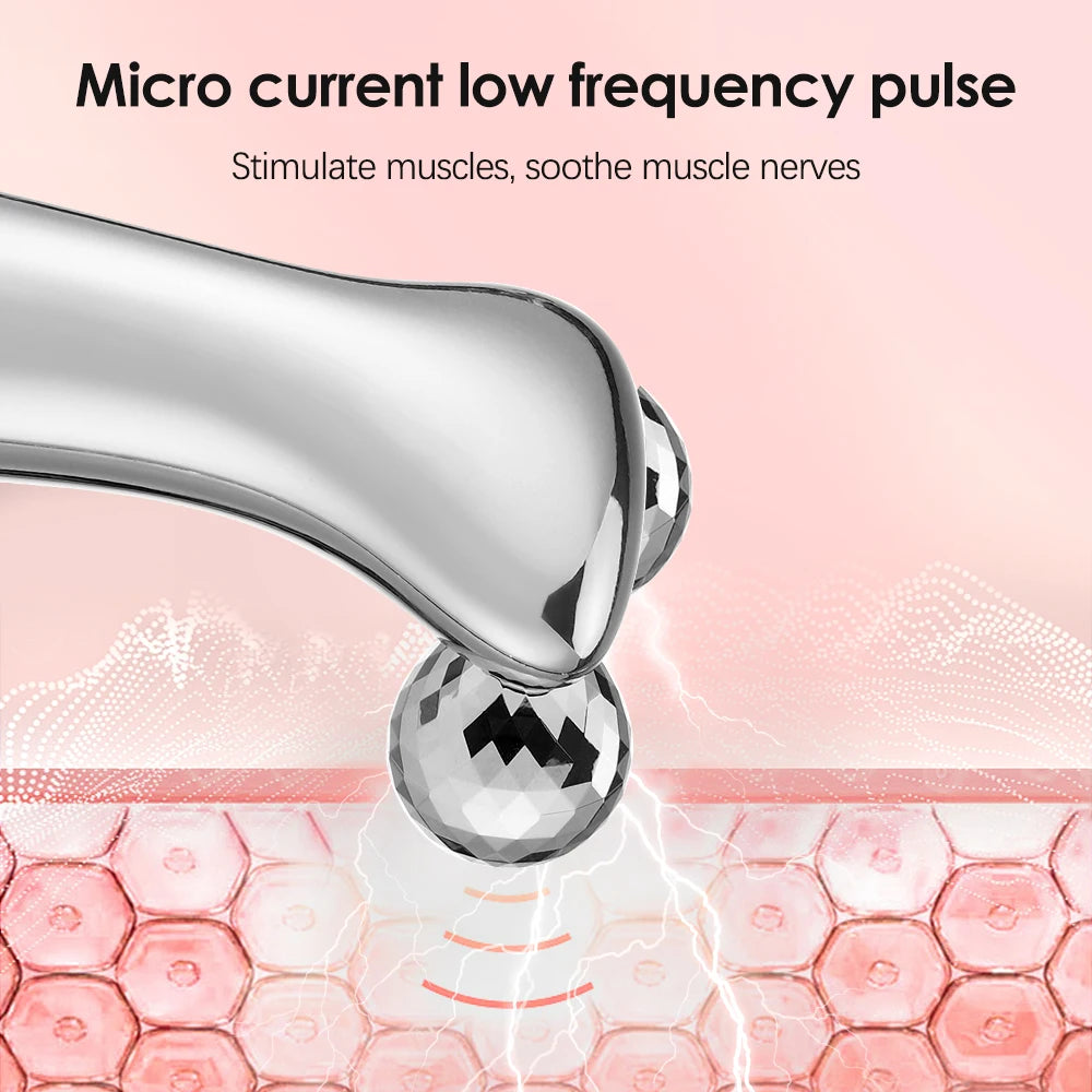 Facial massage roller device