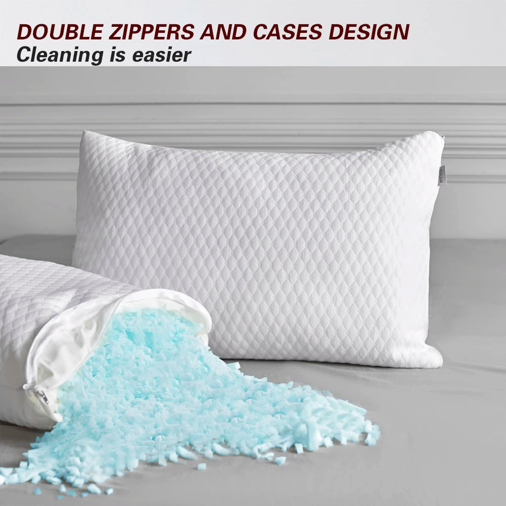 Cooling gel memory foam sleep pillow
