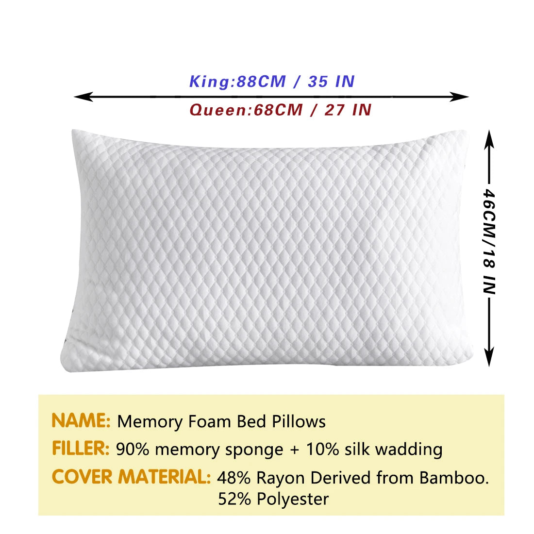 Cooling gel memory foam sleep pillow