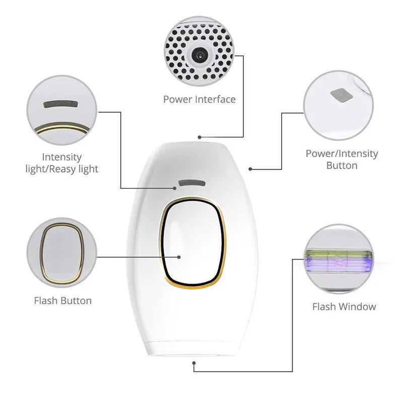 IPL hair removal device with 5 energy levels