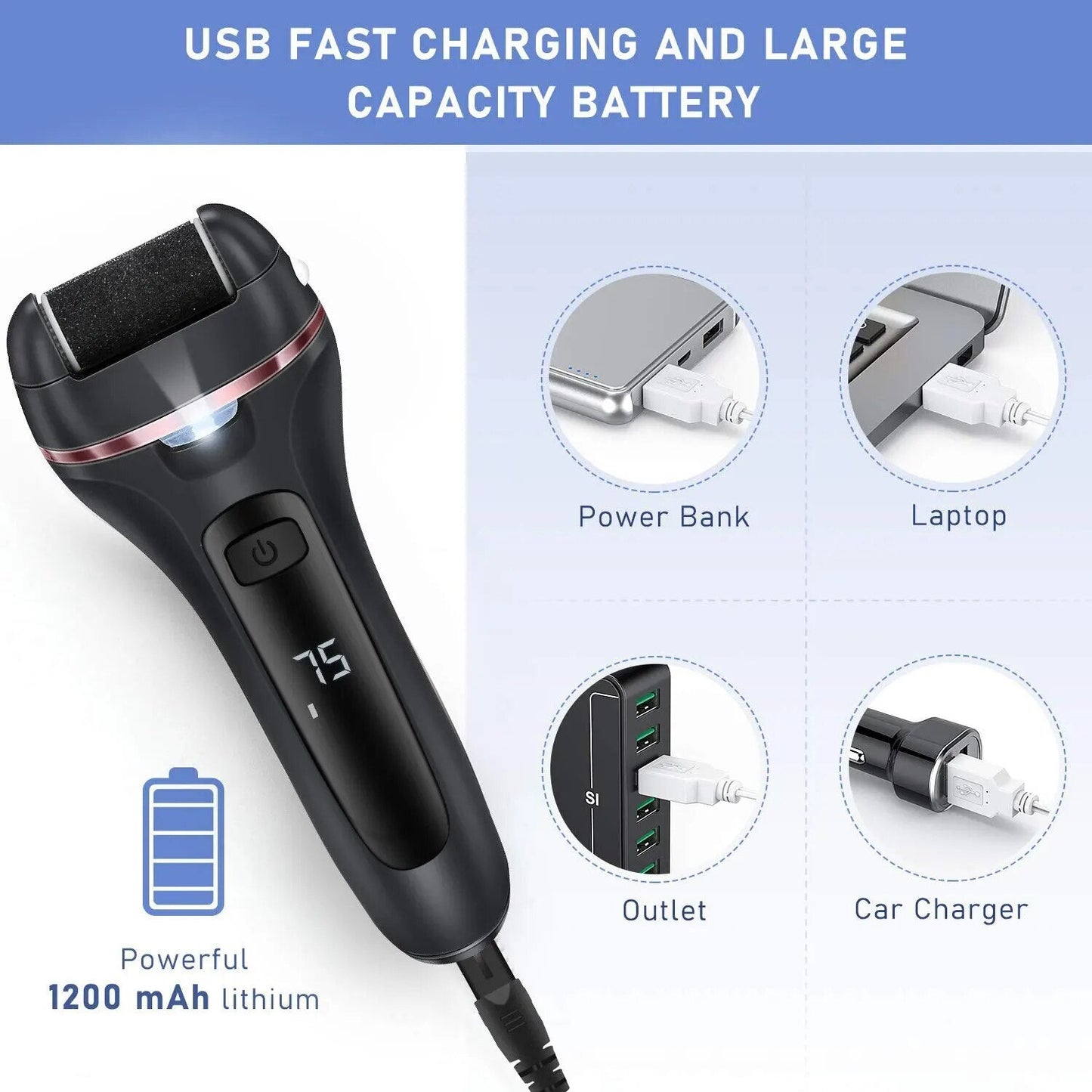 Electric therapy foot filing set