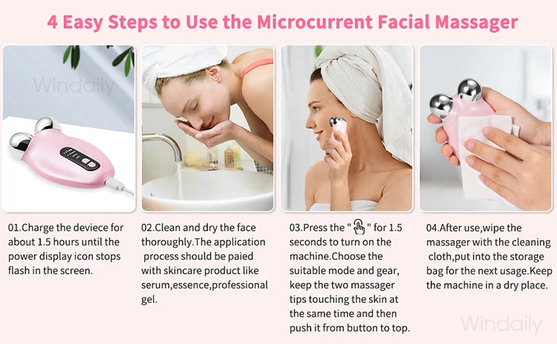 Electric face massager roller