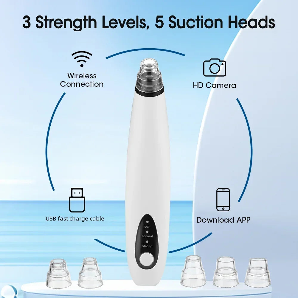 Electric blackhead remover vacuum with camera