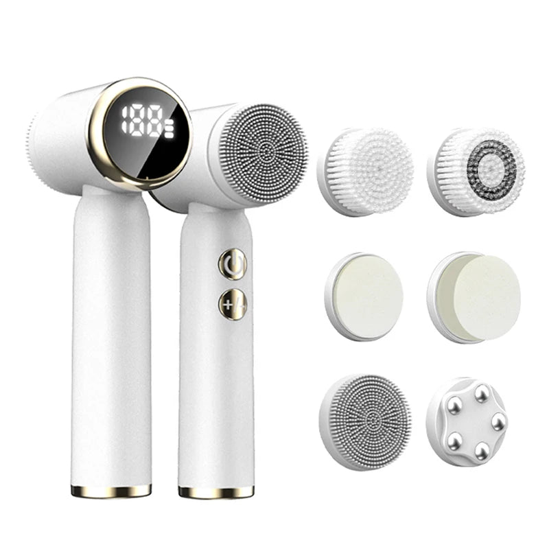 6 in 1 Ultrasonic Electric Face Cleansing Brush