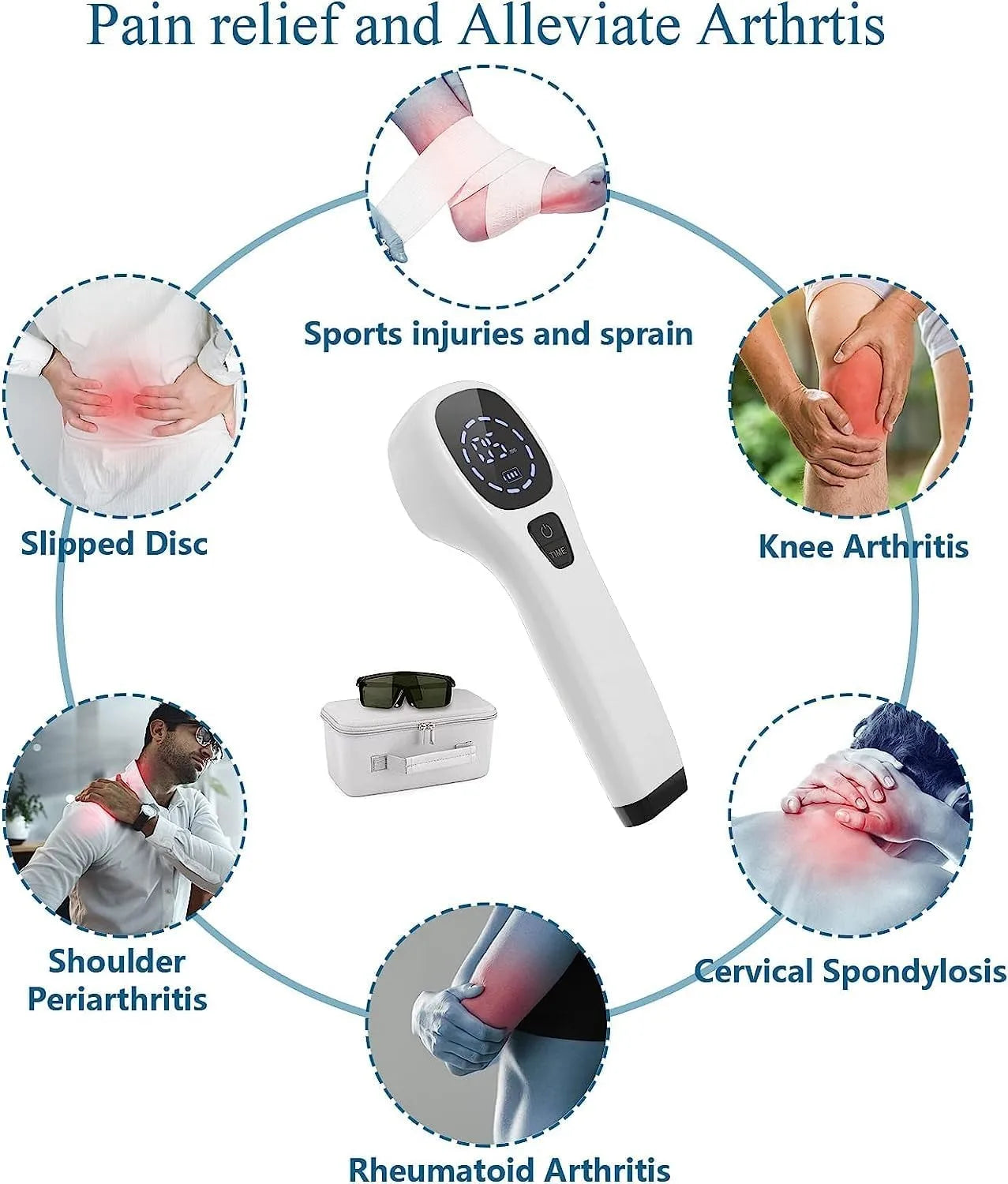 Handheld red light therapy device