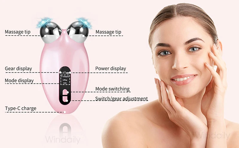Electric face massager roller