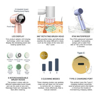 6 in 1 Ultrasonic Electric Face Cleansing Brush