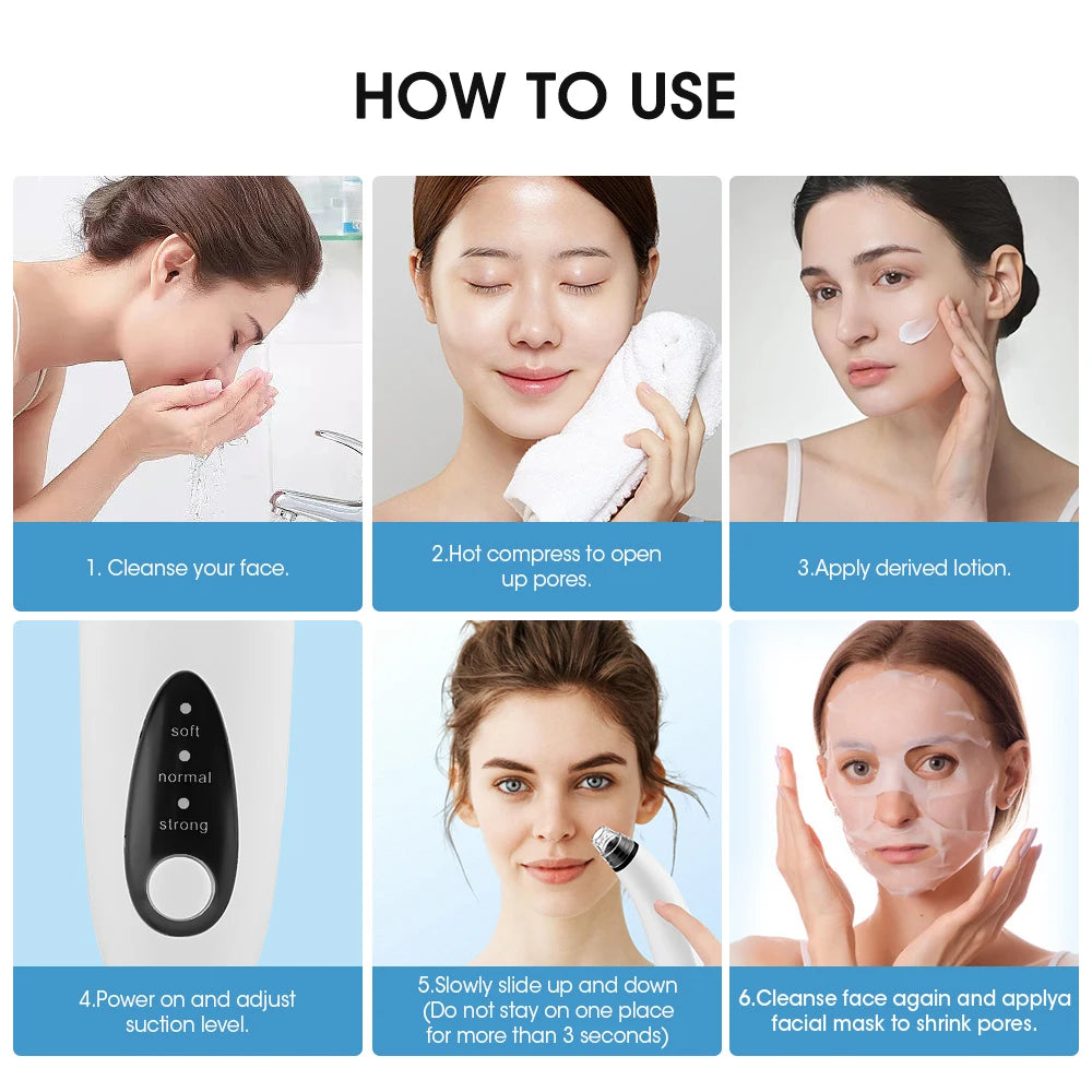 Electric blackhead remover vacuum with camera