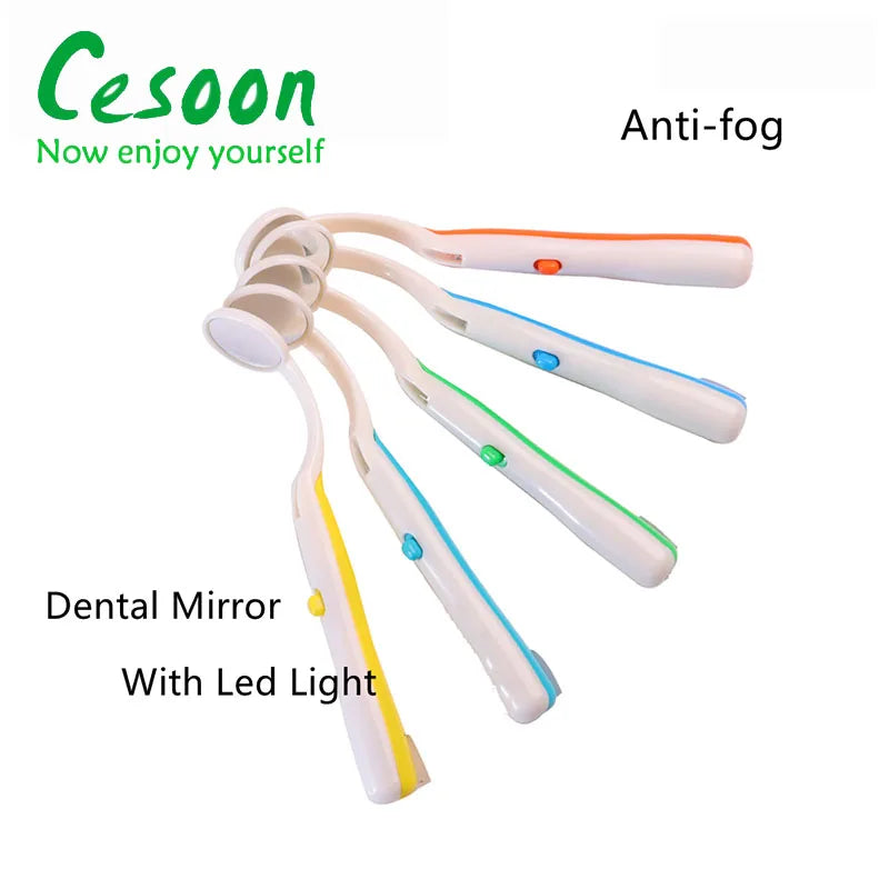 Dental mirror with light