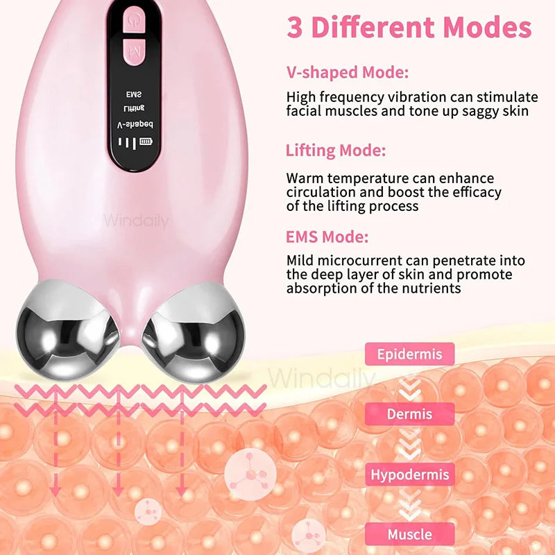 Electric face massager roller