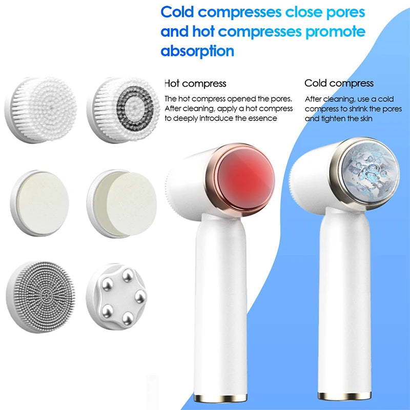 6 in 1 Ultrasonic Electric Face Cleansing Brush