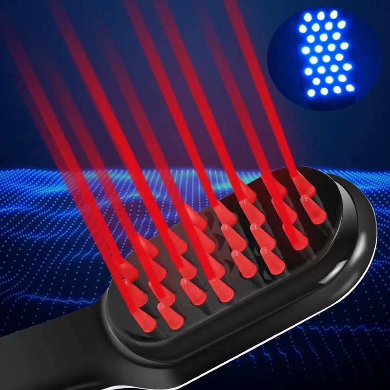 Red light therapy hair brush for hair growth