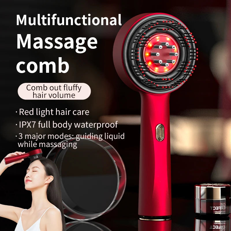Red light therapy Electric Vibration Massage brush