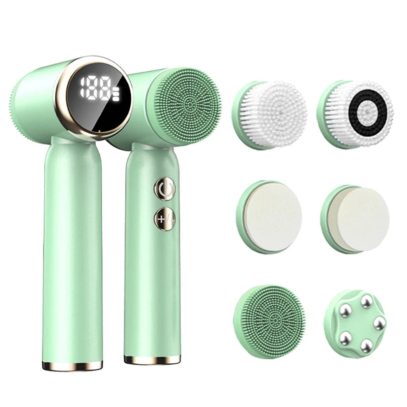 6 in 1 Ultrasonic Electric Face Cleansing Brush