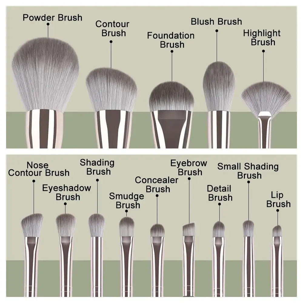 Luxe Cleanse 14 piece make up brush set with pouch