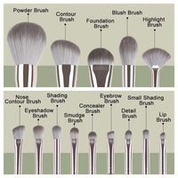 Luxe Cleanse 14 piece make up brush set with pouch