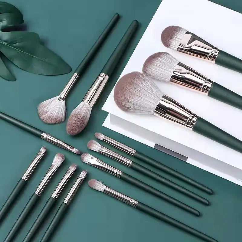 Luxe Cleanse 14 piece make up brush set with pouch