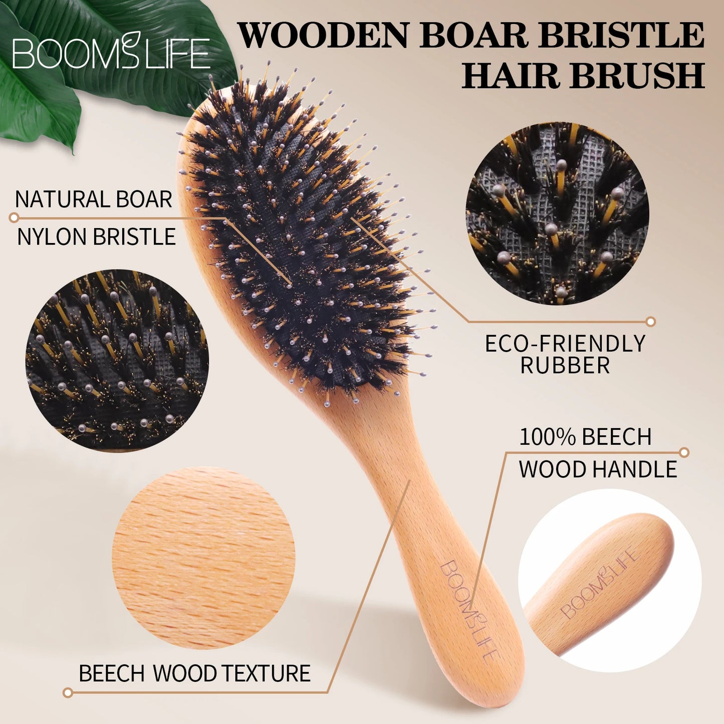 Boar Bristle Hair Brush